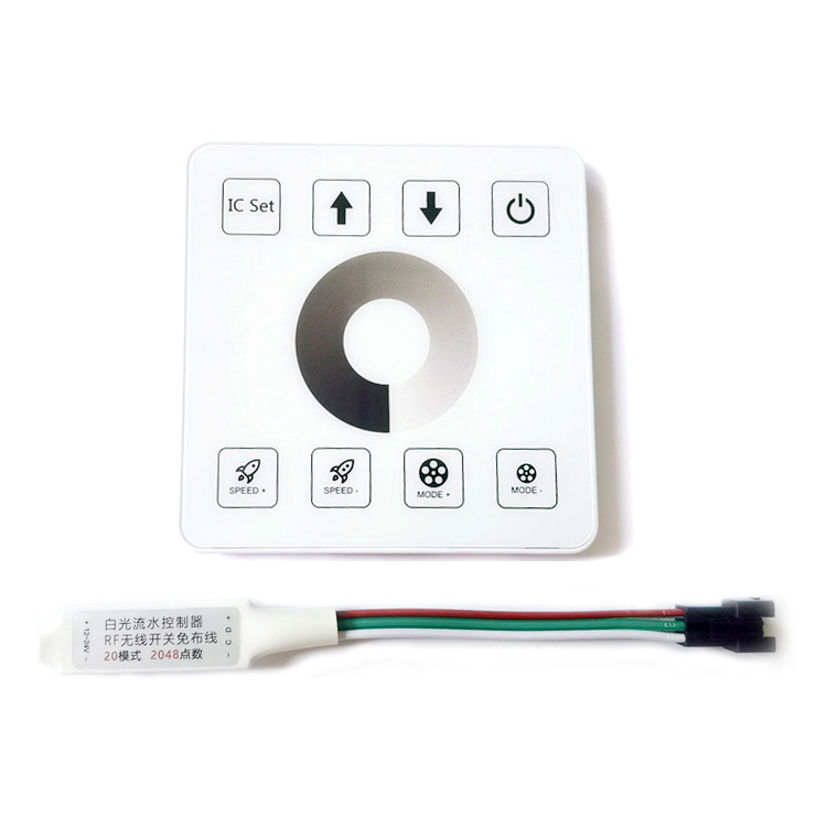 CONFULL kontrolér pre Biele digitálne Pixel LED SPI pásy, RF, 2048 pixelov, (runnig water)