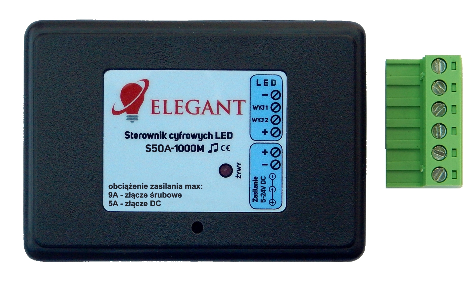 Elegant S50A - pre digitálne RGB Pixel LED, 5-24VDC, 5-9A, 1000 pixelov (2x500), RF 2,4GHz, mikrofón