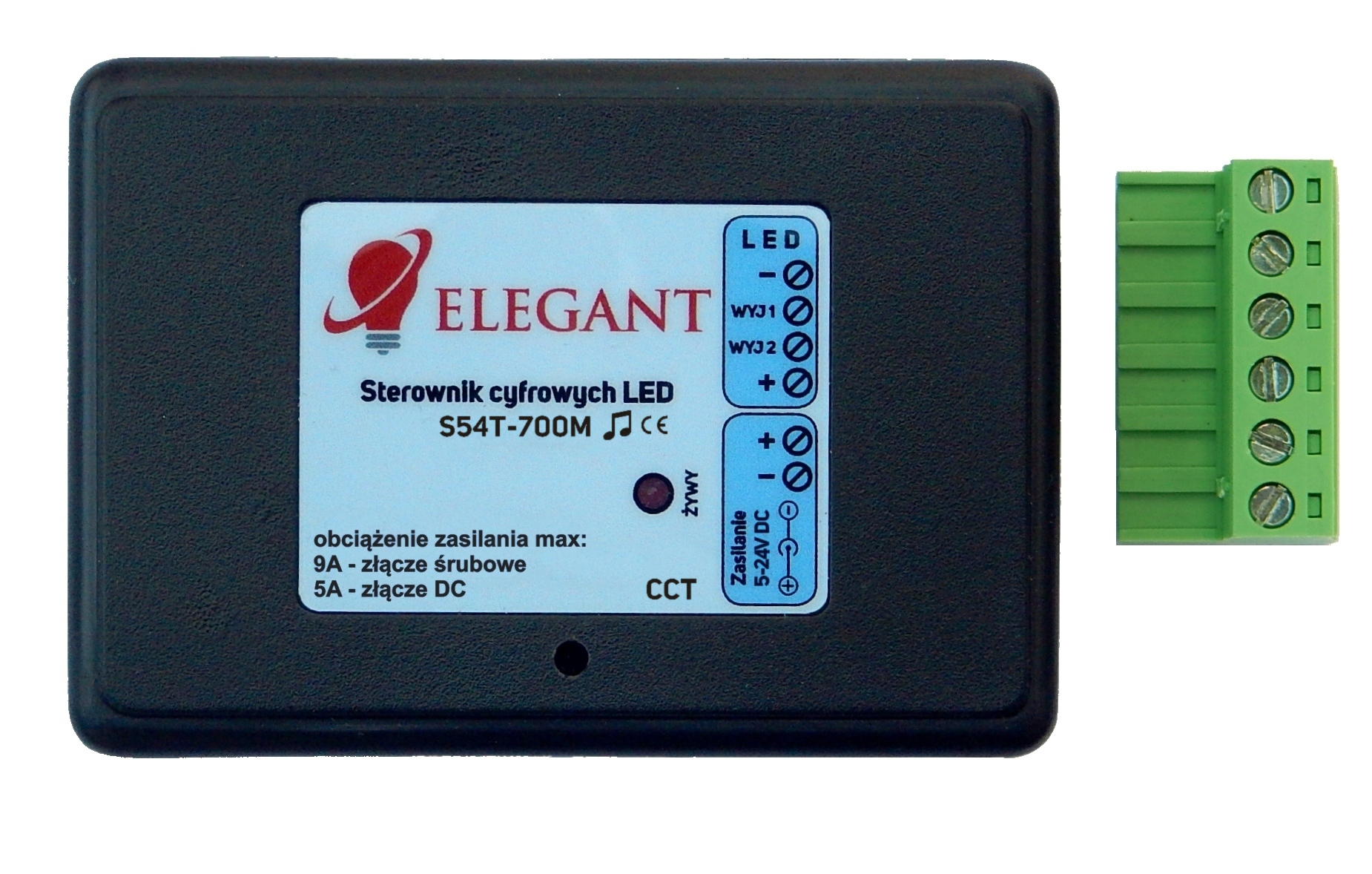 Elegant S54T - pre digitálne CCT Pixel LED (TM1814), 5-24VDC, 5-9A, 700 pixelov (2x350), RF 2,4GHz, mikrofón