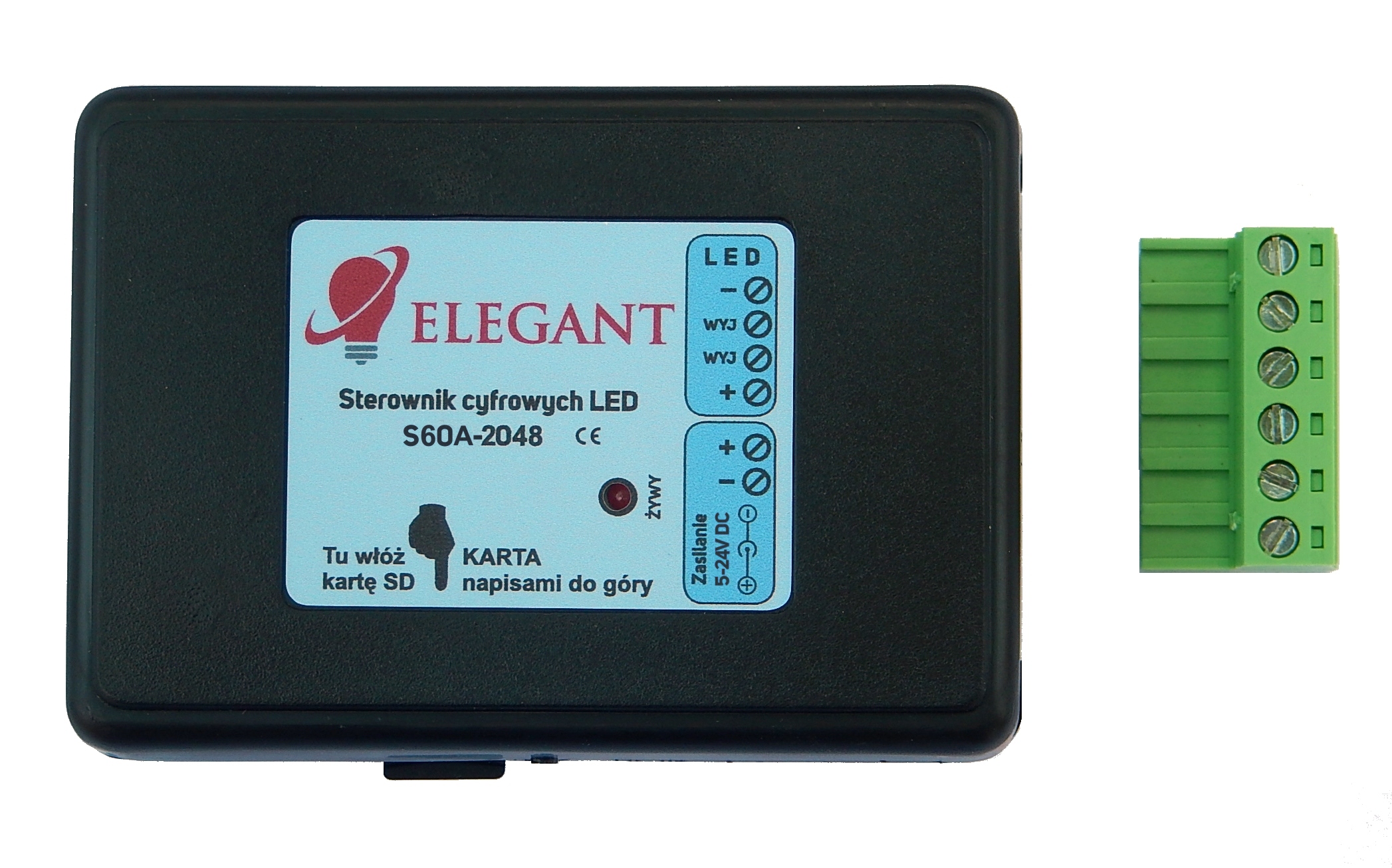 Elegant S60A - pre digitálne RGB Pixel LED, 5-24VDC, 5-8A, 2048 pixelov (2x1000), RF 2,4GHz, SD Karta