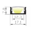 SJ-ALP1708 Hliníkový profil pre LED, Biela, Priehľadný, 2m