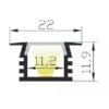 SJ-ALP2212 Zápustný hliníkový profil pre LED, Strieborná, Matný, 2m