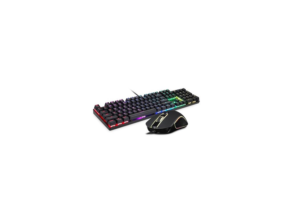 Set herní mechanická klávesnice s RGB podsvícením s myší Motospeed CK888, US layout
