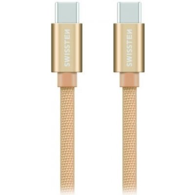 Datový kabel USB-C - USB-C Swissten Textile USB-C/USB-C Barva: Červená