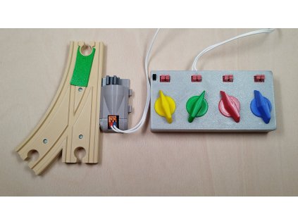 Sada súčiastok pre elektrické výhybky k dreveným vláčikom