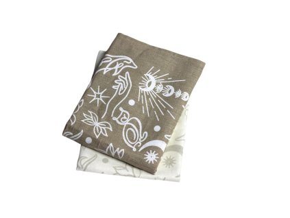 Organic linen towel white natural