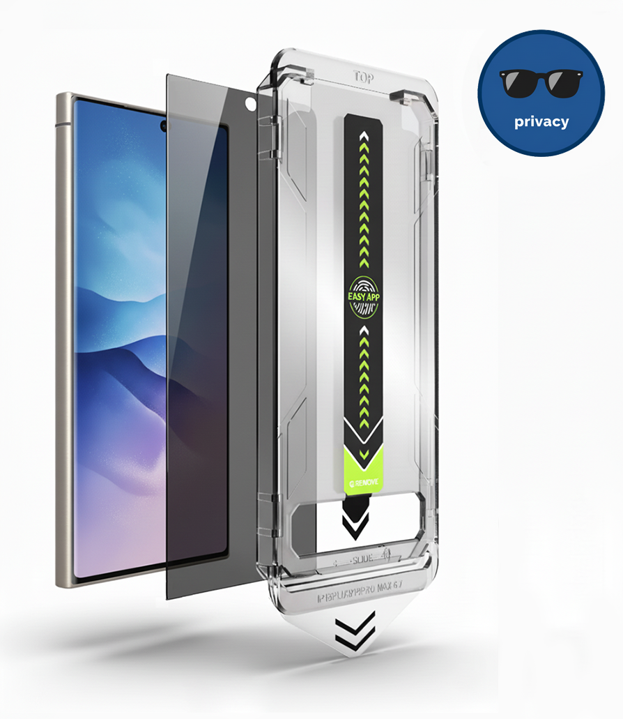 Anti-spy ochranné sklo 2.5D pre Samsung S25 Ultra s aplikátorom