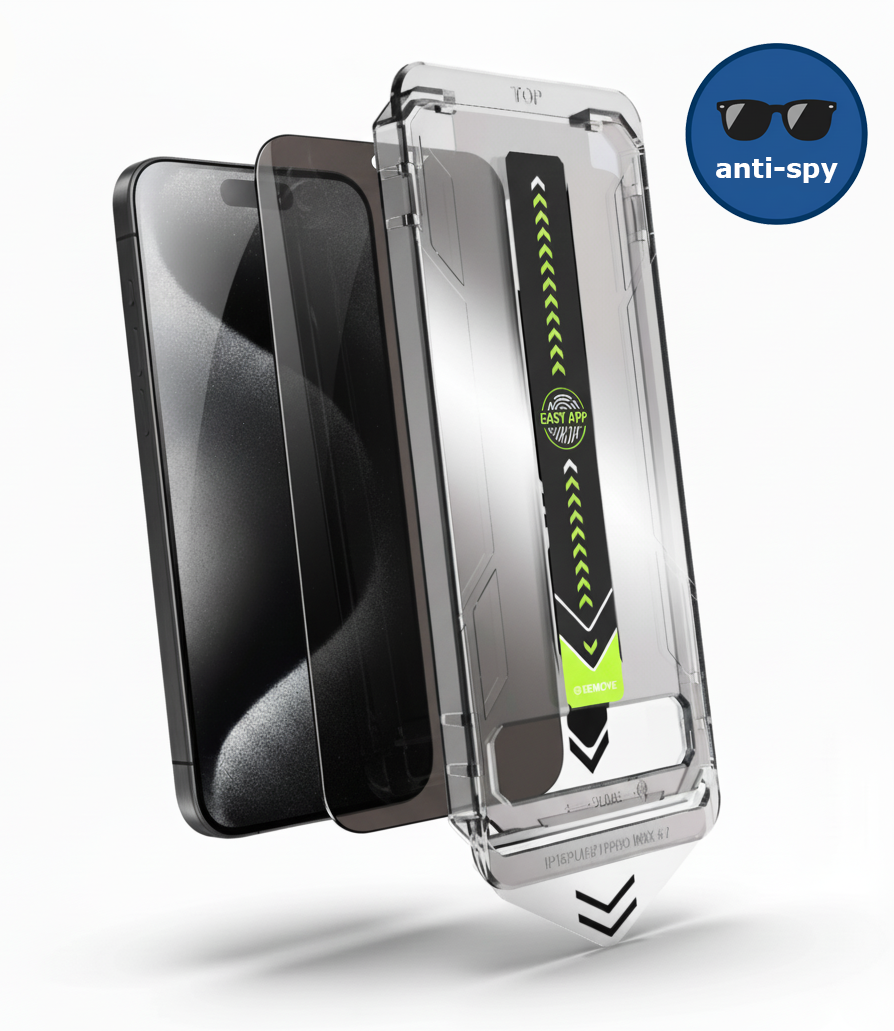 Anti-spy ochranné sklo 2.5D pre iPhone 12 Pro Max s aplikátorom