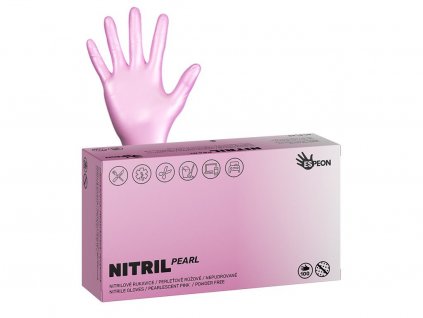 nitrilove rukavice perletove ruzove