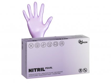 nitrilove rukavice perletove fialove