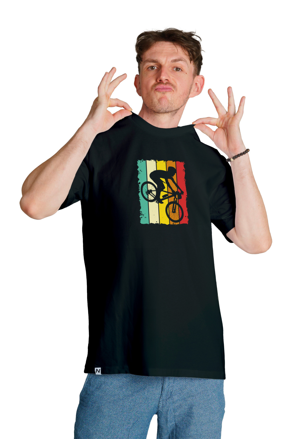 barevny cyklista cerna