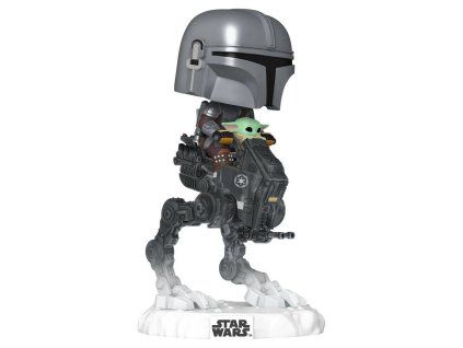 Figurka POP: The Mandalorian - Mandalorian w/Grogu in AT-RT