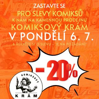 Dojděte si v pondělí 6. 7. pro 20% SLEVY❗️ V Komiksovém krámě v OC ROZKVĚT na brněnském Svoboďáku a Panské 6 se na Vás...