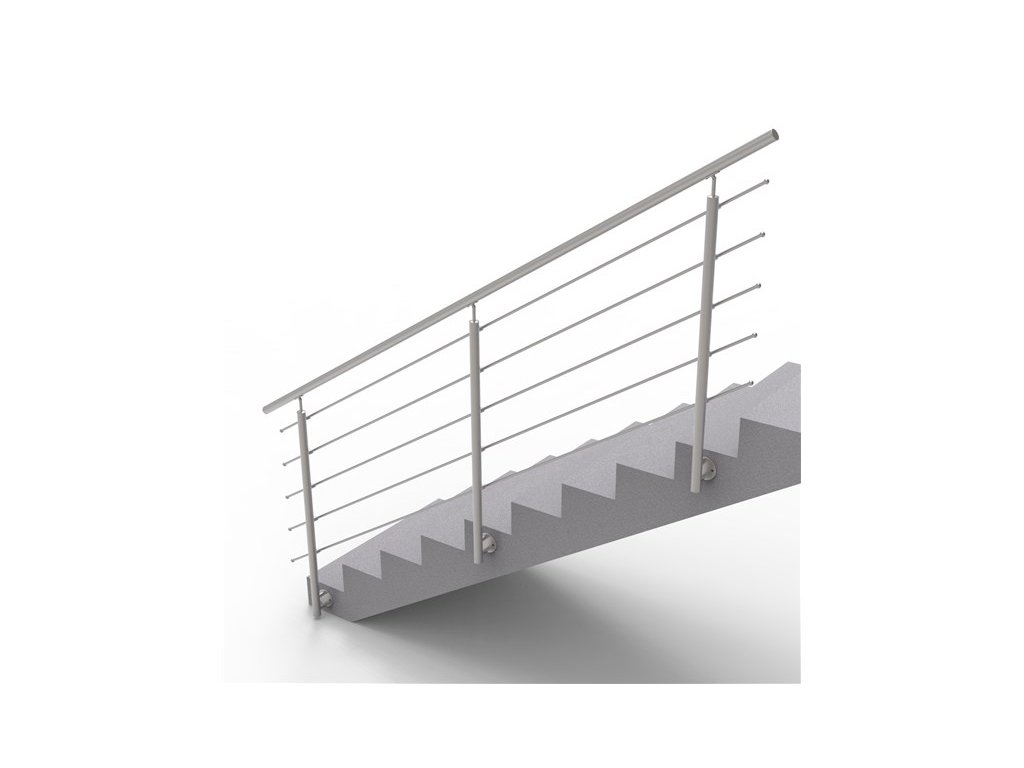 Nerezové zábradlí na schody - set (délka:3000 x výška:1000mm)