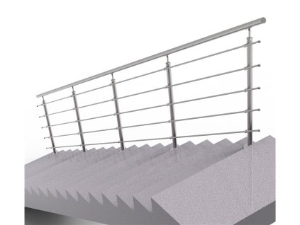 Nerezové zábradlí na schody - set (délka:6000 x výška:1000mm)