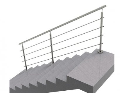 Nerezové zábradlí na schody - set (délka:3000 x výška:1000mm)