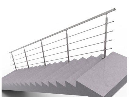Nerezové zábradlí na schody - set (délka:6000 x výška:1000mm)