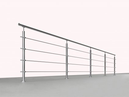 Nerezové zábradlí na schody - set (délka:6000 x výška:900mm) LESK