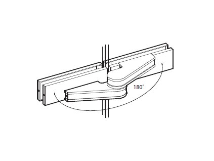 Pant (sklo/sklo) s odsazenou osou otáčení pro skleněné dveře typ 49041