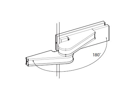 Pant (sklo/stěna) s odsazenou osou otáčení pro skleněné dveře typ 49141