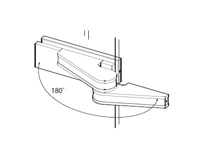 Pant (sklo/stěna) s odsazenou osou otáčení pro skleněné dveře typ 49142