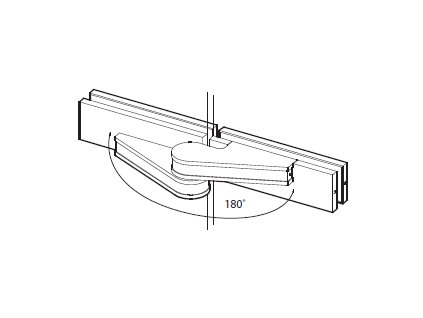 Pant (sklo/sklo) s odsazenou osou otáčení pro skleněné dveře typ 49242