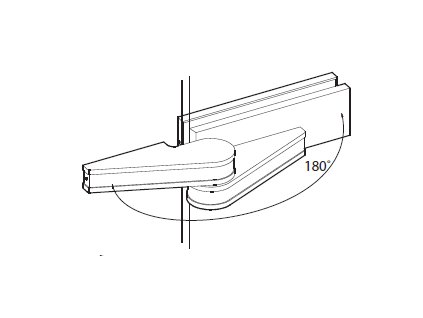 Pant (sklo/stěna) s odsazenou osou otáčení pro skleněné dveře typ 49341