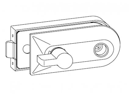 Zámek WC pro skleněné dveře typ 20106