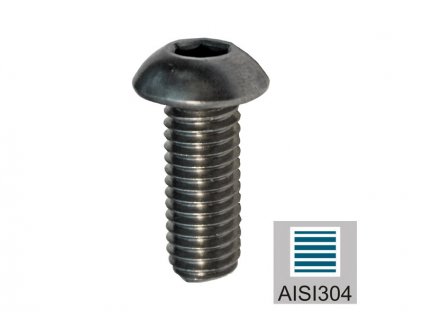 Imbusový šroub s půlkulatou hlavou M8x10mm