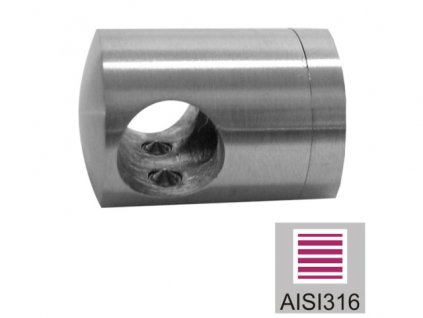 Spojnicový úchyt pro tyč O10,0 mm / pro profil (plochý povrch), nerezová ocel AISI 316 -brus