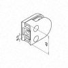 Držák skla 50 x 40 mm, pro sloupek pr. 42.4 mm (Těsnění pro sklo 8mm)