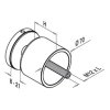 Nerez bodový držák skla pro profil, distanc 50mm, O70mm, AISI 304