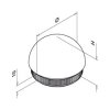 Kulatá záslepka pro trubku O42,4 x 2,0 mm, broušená, AISI 304