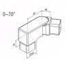 Kloubový spoj (od 0° do 70°) pro profil 40 x 40 x 2 mm
