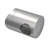 Úchyt s bočním průchodem pro tyč Ø10,0 mm / pro sloupek Ø33,7 mm, nerezová ocel AISI 304, brus