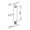 Krček podpěry madla, výška 68 mm, závit M10/M6 - brus
