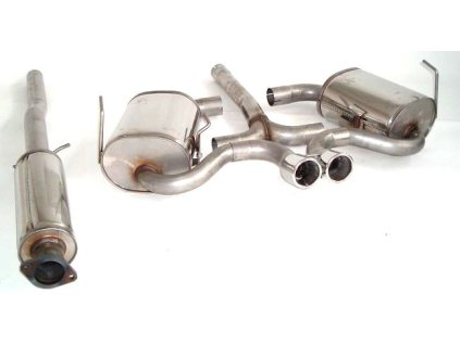 Nerezový výfuk - středový a koncový díl - 63,5 mm - na střed vozu