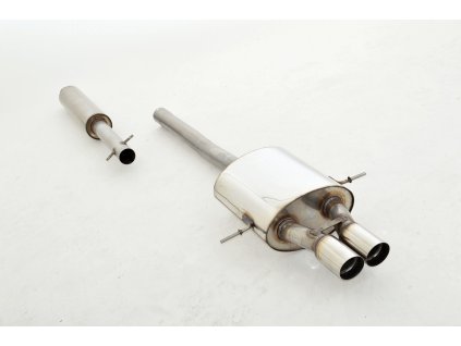 Nerezový výfuk na střed vozu - středový a koncový díl - 63.5 mm