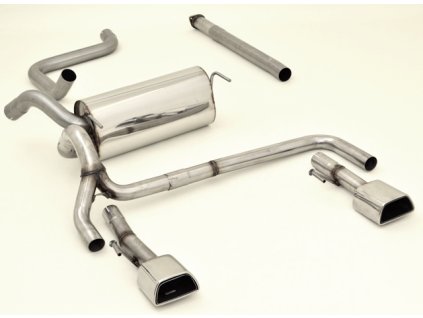 Nerezový výfuk Duplex - středový a koncový díl - 63,5 mm