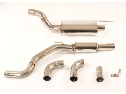 Corsa D - Nerezový výfuk na střed vozu - středový a koncový díl - 63.5 mm