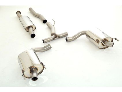 Nerezový výfuk Duplex - středový a koncový díl - 76 mm - bez koncovky