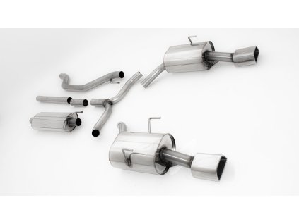 Nerezový výfuk Duplex - středový a koncový díl - 63,5 mm