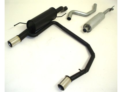 Corsa D - Hliníkovaný výfuk Duplex - koncový a středový díl - 63.5 mm