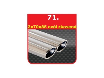 71 - Nerezová koncovka výfuku - 2 x 70×85