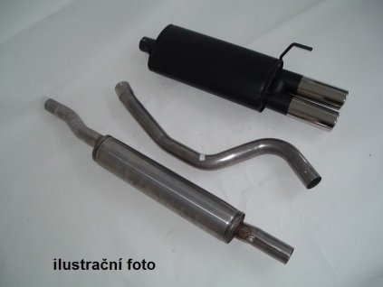Středový a zadní tlumič výfuku - hliníkovaný