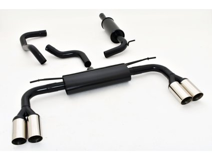 8V - pohliníkovaný výfuk - středový a koncový díl Duplex 63,5 mm