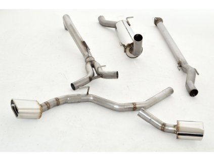 Nerezový výfuk Duplex - středový a koncový díl - 70mm - boční trubka