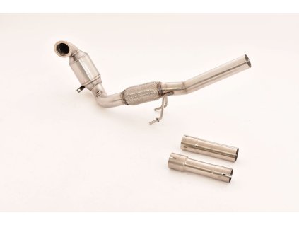 Nerezový downpipe 63,5mm se sportovním katalyzátorem.