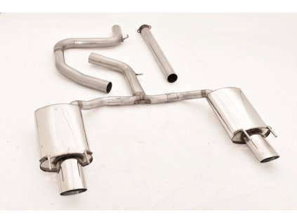 Nerezový výfuk Duplex - středový a koncový díl - 76 mm (s koncovkou)