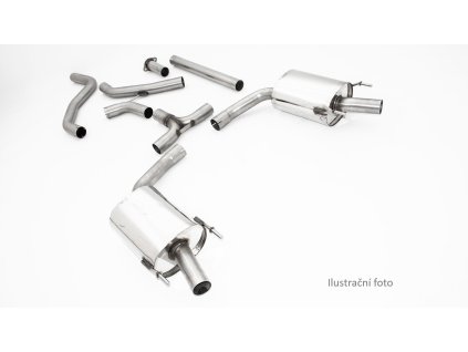 Nerezový výfuk Duplex - středový a koncový díl - 76 mm (GSI nárazník)